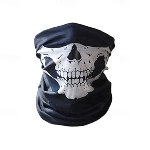 Halloween Grim Reaper Costume Skeleton Skull Outfits 4 PCS Cape with Hood Cloak Plastic Scythe Skull Mask Easy Halloween Costumes Carnival for Men Adults