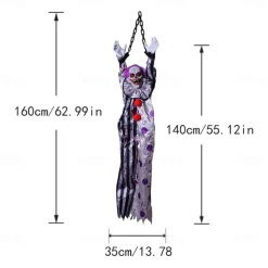 Halloween Hanging Clowns Decorations Talking Clown Ghost Decoration Flash Light up Red Eyes Sound Activated Function for Halloween Outdoor Indoor Haunted House Yard Decor