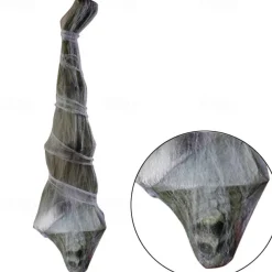 Halloween Hanging Ornament - 6 ft Foam Skeleton in Spider Web - Halloween Decorations Outdoor Yard Party Door Haunted House