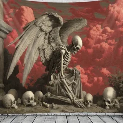 Halloween Hanging Tapestry Photograph Backdrop Jack O Lantern Wall Art Large Tapestry Mural Decor Blanket Curtain Home Bedroom Living Room Decoration Death Selfie