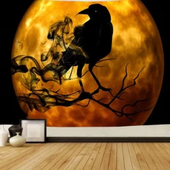 Halloween Horror Hanging Tapestry Wall Art Large Tapestry Mural Decor Photograph Backdrop Blanket Curtain Home Bedroom Living Room Halloween Decorations