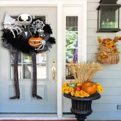 Halloween Horror Pumpkin garland door hanging holiday party Horror skull decoration props