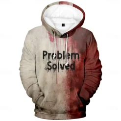 Halloween I'm Fine Hoodie Pullover Anime 3D Front Pocket Graphic For Couple's Men's Women's Adults' Halloween Carnival Masquerade 3D Print Party Casual Daily