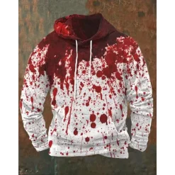 Halloween I'm Fine Hoodie Pullover Anime 3D Front Pocket Graphic For Couple's Men's Women's Adults' Halloween Carnival Masquerade 3D Print Party Casual Daily