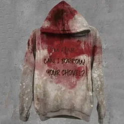 Halloween I'm Fine Hoodie Pullover Anime 3D Front Pocket Graphic For Couple's Men's Women's Adults' Halloween Carnival Masquerade 3D Print Party Casual Daily