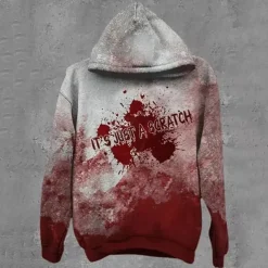 Halloween I'm Fine Hoodie Pullover Anime 3D Front Pocket Graphic For Couple's Men's Women's Adults' Halloween Carnival Masquerade 3D Print Party Casual Daily