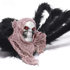 Halloween Large Spider Decoration Realistic Hairy Spider Horror Skeleton Spider Prank Prop Skull Spider Plush Toy Halloween Party Scary Decoration