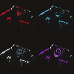 Halloween LED Mask Gesture Light Mask Change Face Induction Party Performance Atmosphere Props