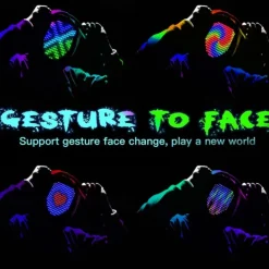 Halloween LED Mask Gesture Light Mask Change Face Induction Party Performance Atmosphere Props
