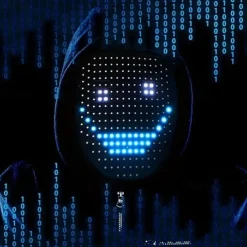 Halloween LED Mask Gesture Light Mask Change Face Induction Party Performance Atmosphere Props