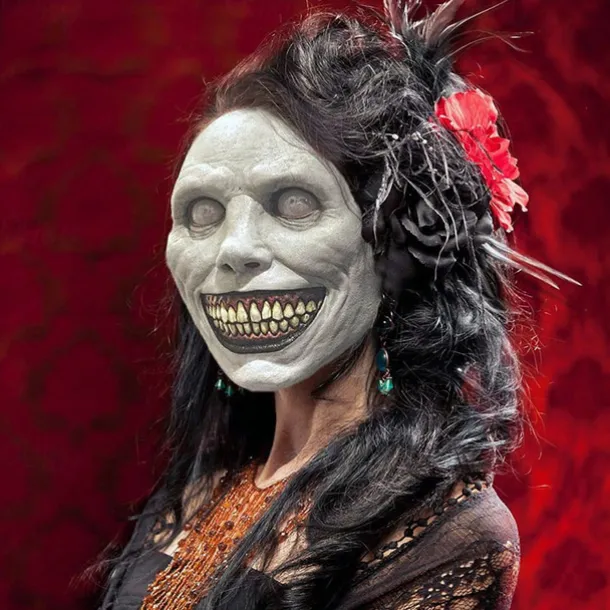 Halloween Mask, Cosplay, Face Cover, Laughing Devil Scary Mask, Super Realistic Mask, For Parties, School Festivals, Cultural Festivals, Events, Haunted House, Art Festival