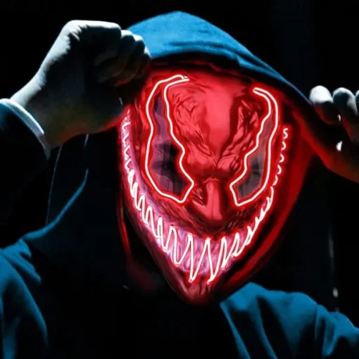 Halloween Mask LED Purge Light Up With Lighting Deadpool Mask Scary Costume for Carnival Cosplay Party Easy Halloween Costumes