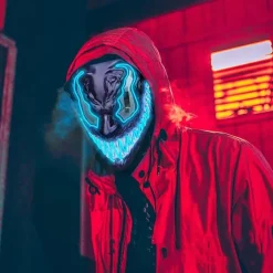 Halloween Mask LED Purge Light Up With Lighting Deadpool Mask Scary Costume for Carnival Cosplay Party Easy Halloween Costumes