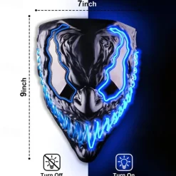 Halloween Mask LED Purge Light Up With Lighting Deadpool Mask Scary Costume for Carnival Cosplay Party Easy Halloween Costumes