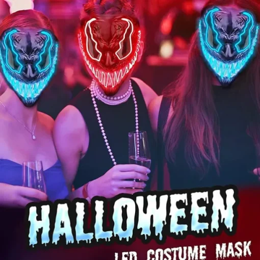 Halloween Mask LED Purge Light Up With Lighting Deadpool Mask Scary Costume for Carnival Cosplay Party Easy Halloween Costumes