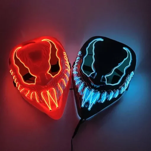 Halloween Mask LED Purge Light Up With Lighting Deadpool Mask Scary Costume for Carnival Cosplay Party Easy Halloween Costumes