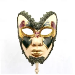 Halloween Mask Venetian Mask Mask On a Stick Carnival Mask Adults' Unisex Halloween Carnival Mardi Gras Party Evening Wear Masquerade Prom Easy Halloween Costumes Dress Up