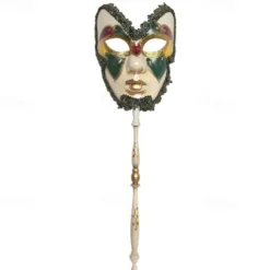 Halloween Mask Venetian Mask Mask On a Stick Carnival Mask Adults' Unisex Halloween Carnival Mardi Gras Party Evening Wear Masquerade Prom Easy Halloween Costumes Dress Up