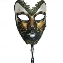 Halloween Mask Venetian Mask Mask On a Stick Carnival Mask Adults' Unisex Halloween Carnival Mardi Gras Party Evening Wear Masquerade Prom Easy Halloween Costumes Dress Up
