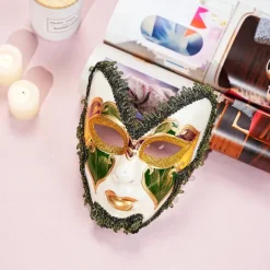 Halloween Mask Venetian Mask Mask On a Stick Carnival Mask Adults' Unisex Halloween Carnival Mardi Gras Party Evening Wear Masquerade Prom Easy Halloween Costumes Dress Up
