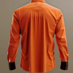 Halloween Men's Grimace Halloween Costumes Button Up Shirt Long Sleeve Dark Party Evening Wear Fall Winter Spring & Summer Shirt Collar 3D Print Orange
