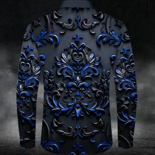 Halloween Men's Halloween Costumes Day of the Dead Button Up Shirt Long Sleeve Dark Party Evening Wear Fall Spring & Summer Shirt Collar Button Up 3D Print Red Blue Purple Green