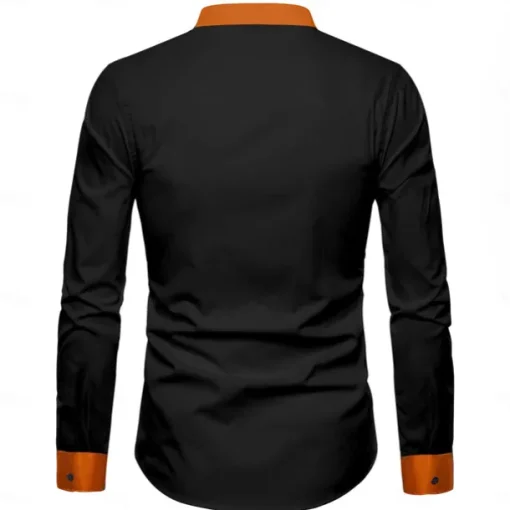 Halloween Men's Pumpkin Halloween Costumes Button Up Shirt Long Sleeve Casual Party Evening Wear Fall Winter Spring & Summer Turndown Shirt Collar Button Up 3D Print Orange