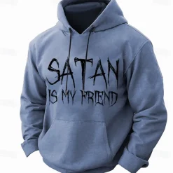 Halloween Men's Santa Claus Hoodie Hoodies Sweatshirt Fashion Daily Long Sleeve Hooded Christmas Black Blue Pocket 3D Print Fall Winter Designer