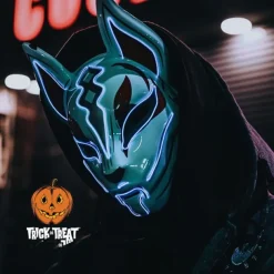 Halloween Neon Mask Led Mask Masque Masquerade Party Masks Light Glow In The Dark Funny Masks