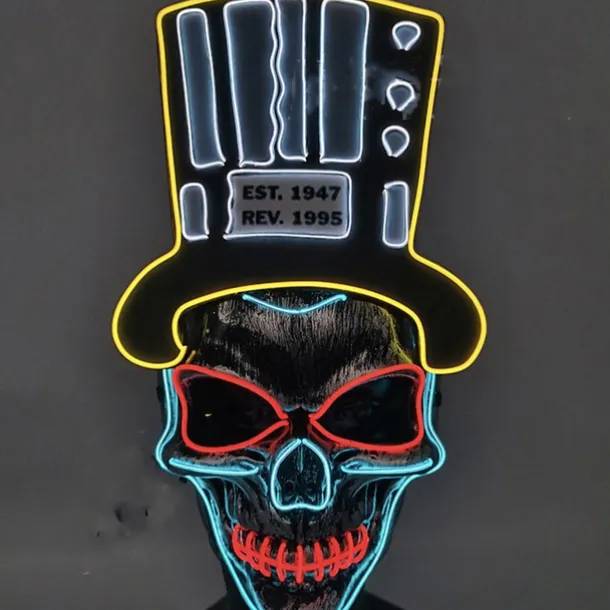 Halloween Neon Mask Led Mask Masque Masquerade Party Masks Light Glow In The Dark Funny Masks
