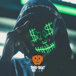 Halloween Neon Mask Led Mask Masque Masquerade Party Masks Light Glow In The Dark Funny Masks