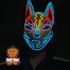 Halloween Neon Mask Led Mask Masque Masquerade Party Masks Light Glow In The Dark Funny Masks