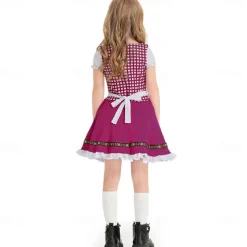 Halloween Oktoberfest Dress Costume Dirndl Oktoberfest / Beer Bavarian Cosplay Costume Wiesn Wiesn Girls' Carnival Party / Evening Traditional Style Cloth Dress Apron