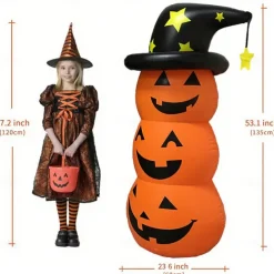 Halloween Pumpkin Balloon Inflatable Pumpkin Man Extra Large 53.1 inches (135 cm) Pumpkin Rocking Party Decoration Decoration Accessory for Home Decoration Luxury Costume School Festival Cultural