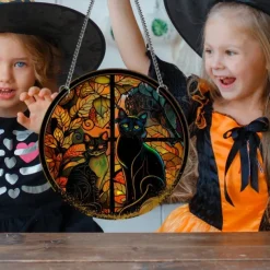 Halloween Pumpkin Crow Castle Acrylic Hanger Window Home Decoration Hanger