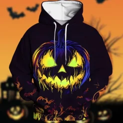 Halloween Pumpkin Hoodie Pullover Halloween 3D Front Pocket Graphic For Couple's Men's Women's Adults' Halloween Carnival Masquerade 3D Print Party Festival