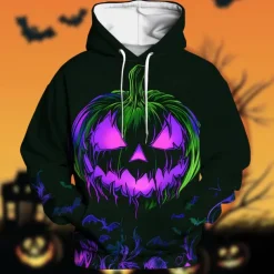 Halloween Pumpkin Hoodie Pullover Halloween 3D Front Pocket Graphic For Couple's Men's Women's Adults' Halloween Carnival Masquerade 3D Print Party Festival