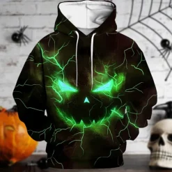 Halloween Pumpkin Hoodie Pullover Halloween 3D Front Pocket Graphic For Couple's Men's Women's Adults' Halloween Carnival Masquerade 3D Print Party Festival