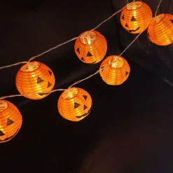 Halloween Pumpkin Lantern String Lights 2m 10LEDs Jack O Lantern Pumpkin Lamp for Halloween Party Garden Home Balcony Outdoor DIY Decor Light