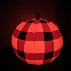 Halloween PVC Inflatable Decorated Ball Reusable Glow Pumpkin Decorations Blow up Led Yard Pumpkins for Outdoor Halloween Party Yard Garden Lawn Holiday Decorations