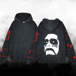 Halloween Scream Ghostface Skull Skeleton Hoodie Oversized Acid Washed Tee Print Front Pocket Graphic For Couple's Men's Women's Adults' Masquerade Hot Stamping Casual Daily