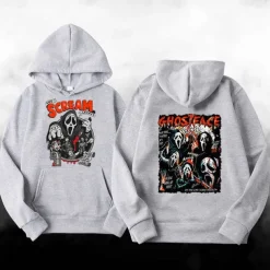 Halloween Scream Ghostface Skull Skeleton Hoodie Print Front Pocket Graphic For Couple's Men's Women's Adults' Halloween Carnival Masquerade Hot Stamping Halloween Casual Daily