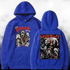 Halloween Scream Ghostface Skull Skeleton Hoodie Print Front Pocket Graphic For Couple's Men's Women's Adults' Halloween Carnival Masquerade Hot Stamping Halloween Casual Daily
