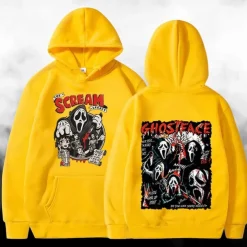 Halloween Scream Ghostface Skull Skeleton Hoodie Print Front Pocket Graphic For Couple's Men's Women's Adults' Halloween Carnival Masquerade Hot Stamping Halloween Casual Daily