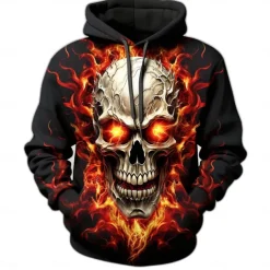 Halloween Skeleton Skull Hoodie Cartoon Manga Anime 3D Front Pocket Graphic For Couple's Men's Women's Adults' Back To School 3D Print Casual Daily