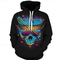 Halloween Skeleton Skull Hoodie Cartoon Manga Anime 3D Front Pocket Graphic For Couple's Men's Women's Adults' Halloween Carnival Masquerade 3D Print Casual Daily