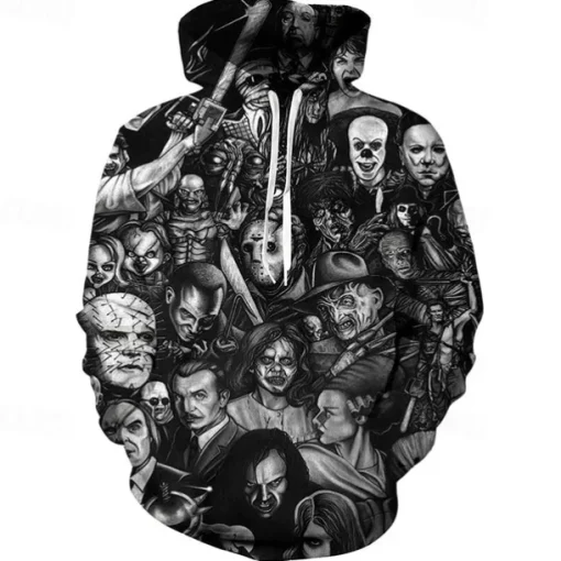 Halloween Skeleton Skull Ghost Death Hoodie Cartoon Manga Anime 3D Front Pocket Graphic For Couple's Men's Women's Adults' Halloween Carnival Masquerade 3D Print