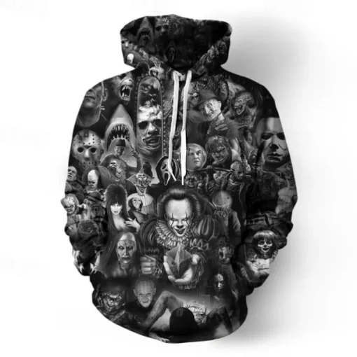 Halloween Skeleton Skull Ghost Death Hoodie Cartoon Manga Anime 3D Front Pocket Graphic For Couple's Men's Women's Adults' Halloween Carnival Masquerade 3D Print