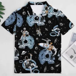 Halloween Skeleton Skull Pumpkin Hawaiian Shirts Aloha Shirt Print Halloween For Men's Adults' Halloween Carnival Masquerade 3D Print Party Halloween