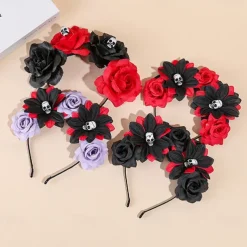 Halloween skull antler headband Bar party decoration Headband hair accessories